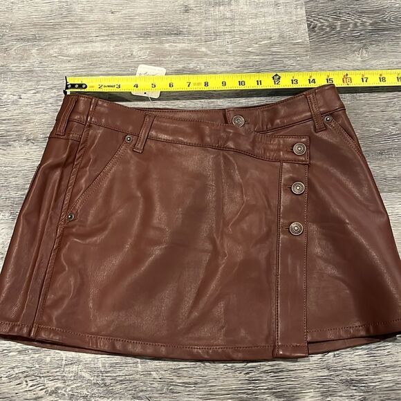 Free People NWT Wynne chocolate vegan skirt -29 - Picture 7 of 10